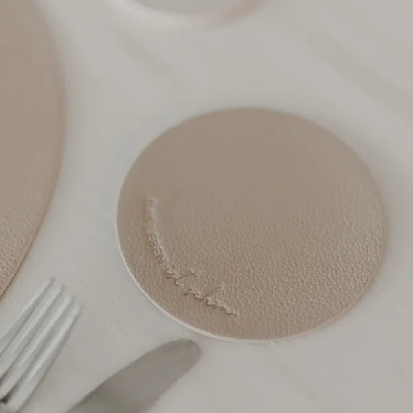 Wendbare Untersetzer „Das Leben“ – Creme (2er Set)