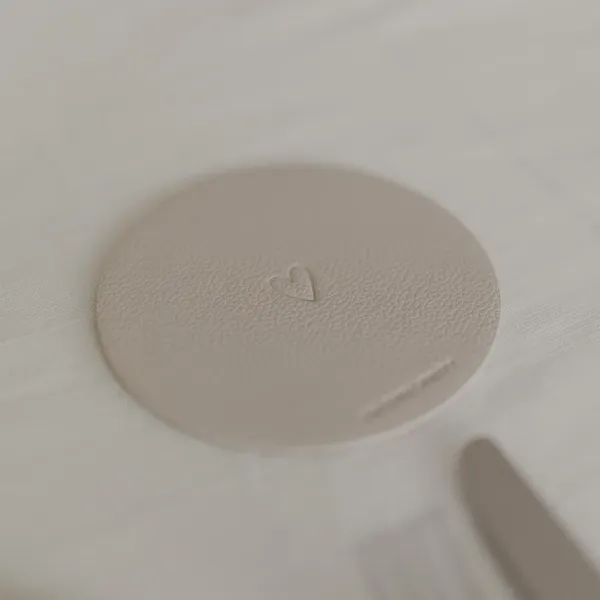 Wendbare Untersetzer „Rundum glücklich“ – Creme (2er Set)