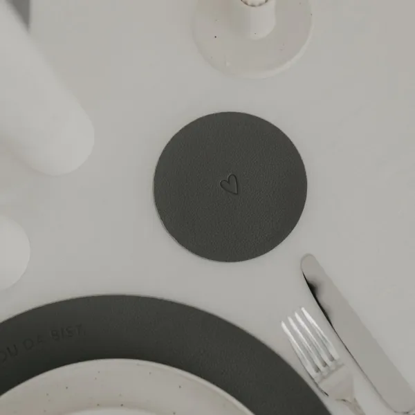 Wendbare Untersetzer Herz – Grau (2er Set)