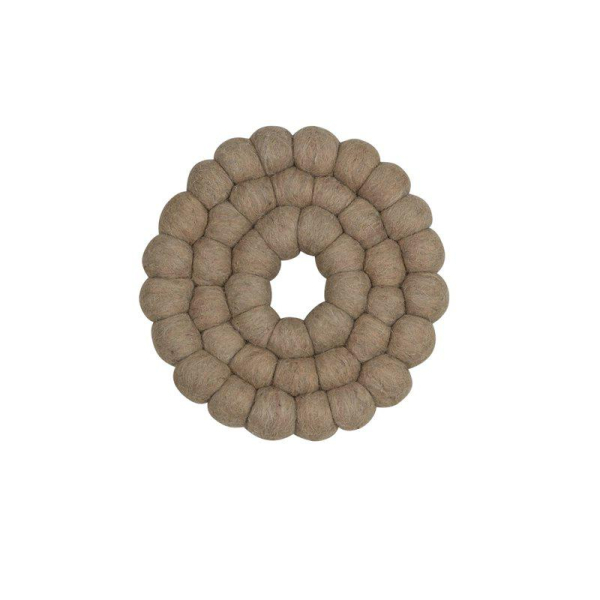 Wool Trivet & Potholder Beige – Handcrafted Design made of 100% Wool Ø 19 cm