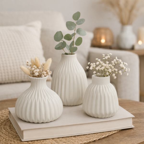 Vase "Esko" weiß in 3 Varianten