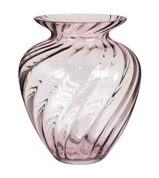 Kaheku Vase Pep mit Optik Rosa – Große, geschwungene Design-Vase aus Glas (Ø 21,5 cm, H 25 cm)