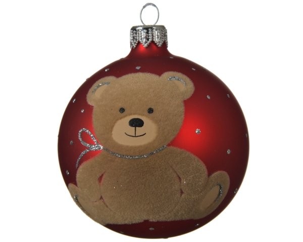 Christmas Ornament, Christmas Ball Teddy Bear Red