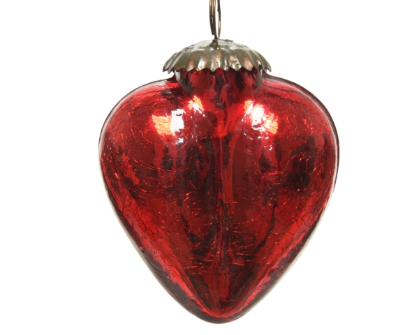 Christmas Ornament, Christmas Ball Heart Red