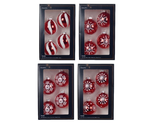 Christmas Tree Ball, Christmas Ball Set of 4 Red