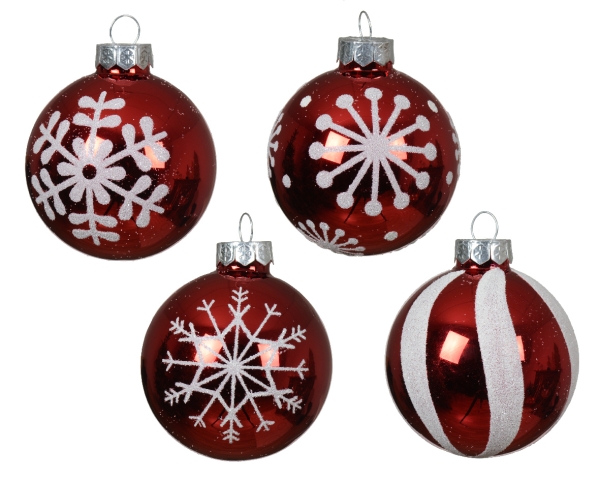 Christmas Tree Ball, Christmas Ball Set of 4 Red