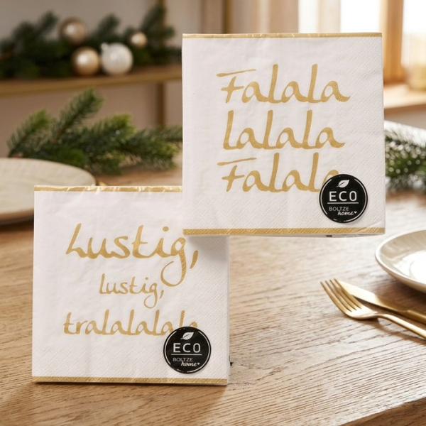 Papierservietten mit Weihnachtsspruch (20 Stück, 33 x 33 cm)