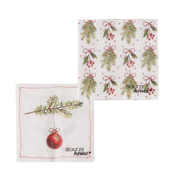 Papierservietten „Noelle“ (20 Stück, 33 x 33 cm) – 3-lagige Weihnachtsservietten
