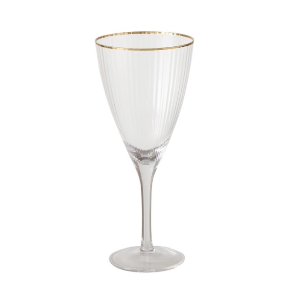 Wine glass with gold rim
