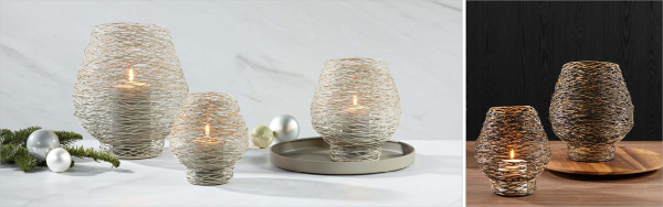 Windlicht "Valence" creme in 2 Größen