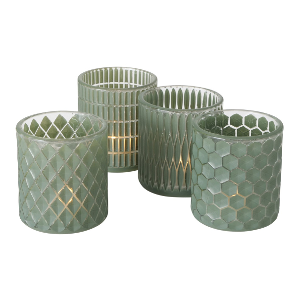 Windlichtset "Dustin" grün