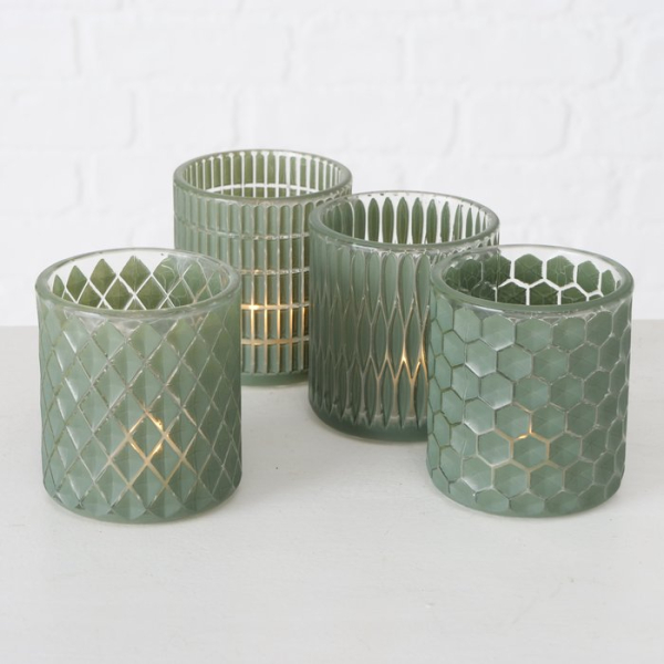 Windlichtset "Dustin" grün