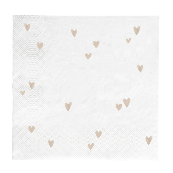 Servietten "Hearts Natural" von Bastion Collections