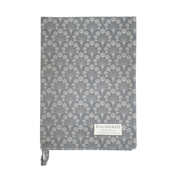 "Flowers Dusty Blue" Tea Towel – Cotton Kitchen Towel with Floral Pattern 50x70 cm