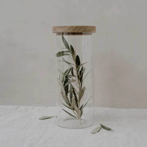 Eulenschnitt Heart Storage Jar 25 cm – Borosilicate Glass with Acacia Wood Lid 1500 ml