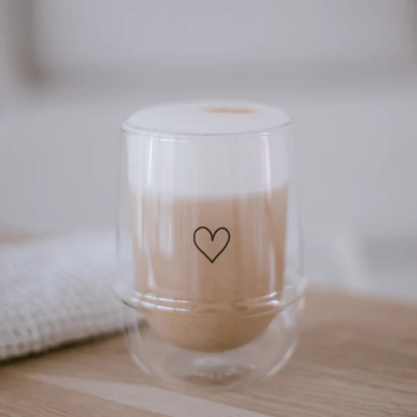 Double Wall Jar with Heart, Heart Jar 300ml