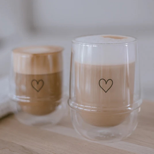 Double Wall Jar with Heart, Heart Jar 300ml