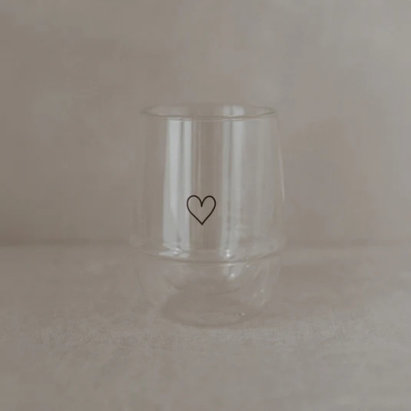 Double Wall Jar with Heart, Heart Jar 300ml