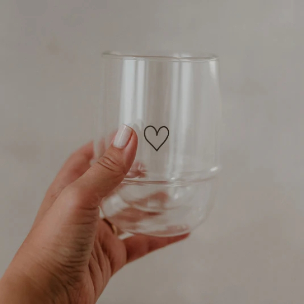 Double Wall Jar with Heart, Heart Jar 300ml