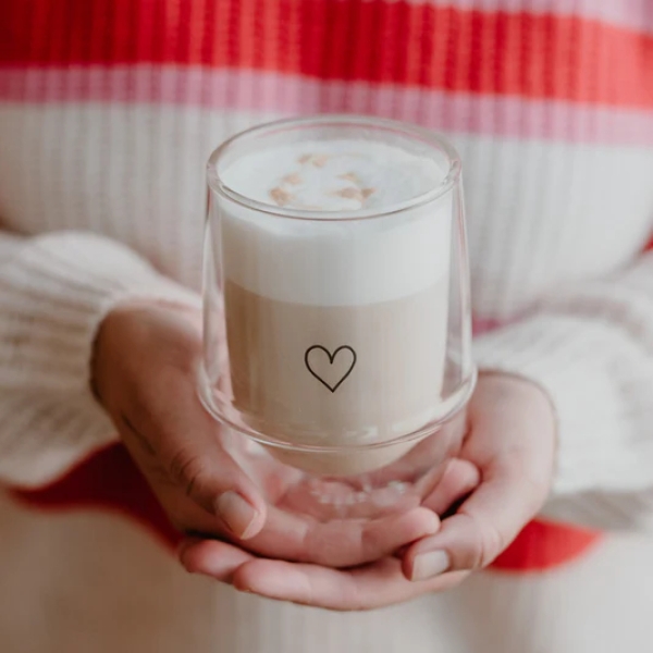 Double Wall Jar with Heart, Heart Jar 300ml