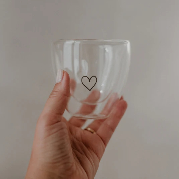 Double Wall Jar with Heart, Heart Jar 100ml