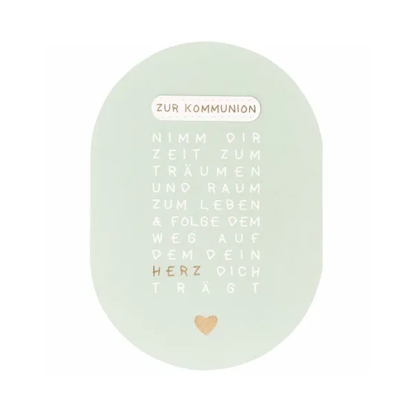 räder „Heilige Karte“ zur Kommunion – Edle Glückwunschkarte mit Goldprägung & Transparentpapier