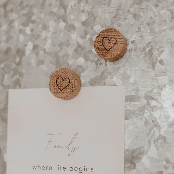 Holzmagnet im 3er Set "Herz" von Eulenschnitt