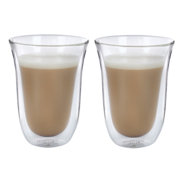 Slatted glass double-walled in a set of 2