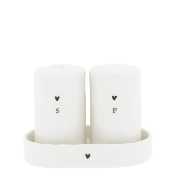 Salt and Pepper Shakers with Saucer by Bastion Collections