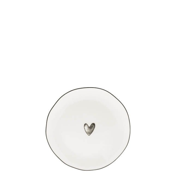 Small Plate "Sideplate" Watercolor Heart 13cm by Bastion Collection