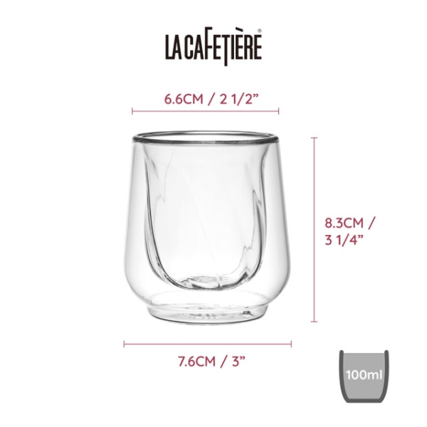 Espresso glass double-walled in a set