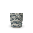 Miljögården Mosaic Fish Hurricane Lantern – Maritime Tealight Holder in Blue & Turquoise