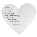 räder Herzteller „Man sieht nur mit dem Herzen gut“ – Porzellanteller in Herzform (10 cm)